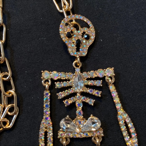 Halloween Bling Skeleton Necklace - Picture 3 of 4